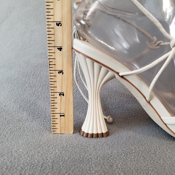 A'mmonde Atelier Anastassia 100 Ankle Tie in Ivory Size 8.5 AMMR-WZ9 Revolve - Picture 6 of 14